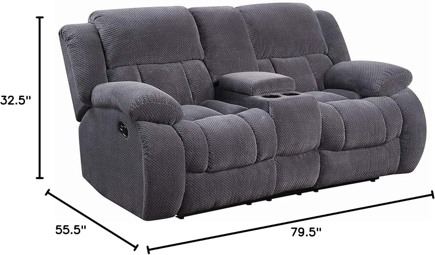 Coaster Home Furnishings Coaster Weissman Motion Loveseat With Console Charcoal , 601922