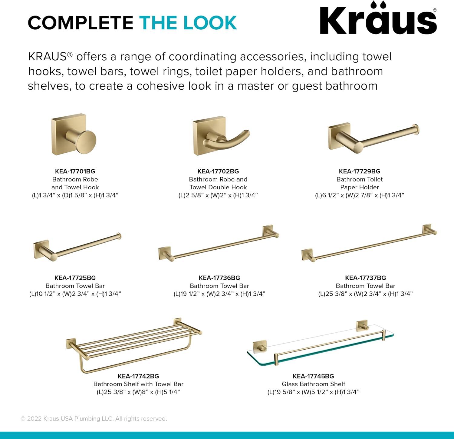 Kraus KEA-17729BG Ventus Bathroom Wall Mount Toilet Paper Holder