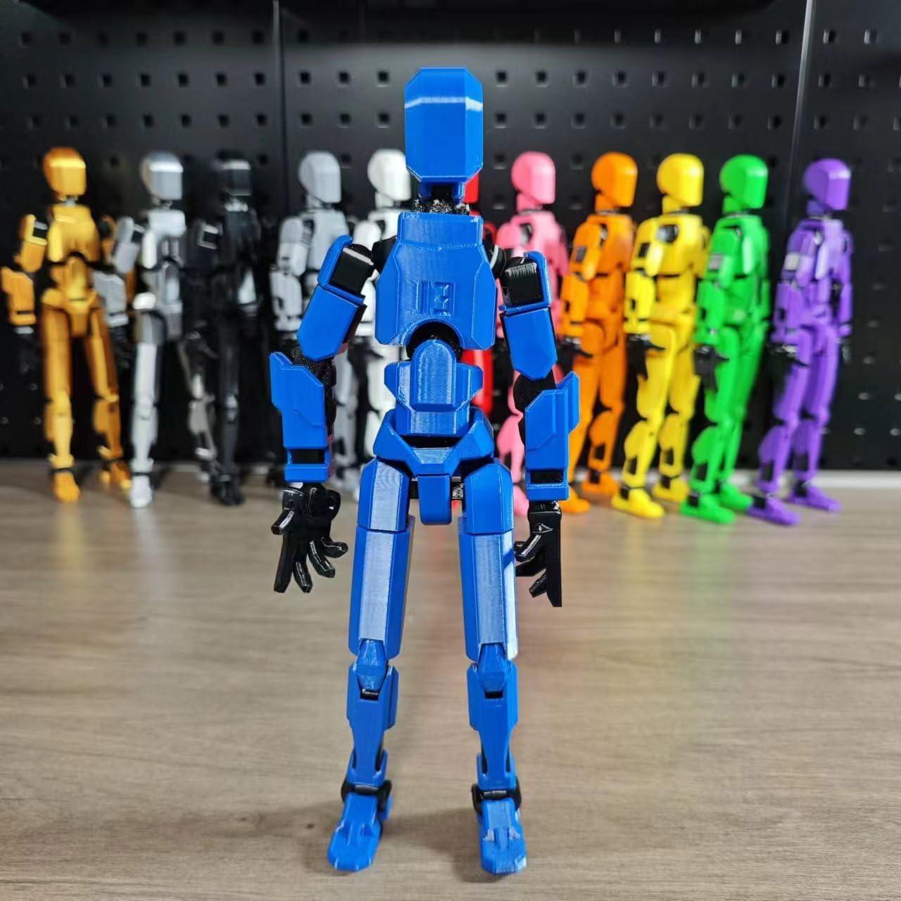 5PCS Assembly Completed T13 Action Figure 3D Printed Multi-Jointed Movable,Lucky 13 Action Figures,Multi-Articular Action Figures,Desktop Decorations,Creative Gifts (5 Colors)