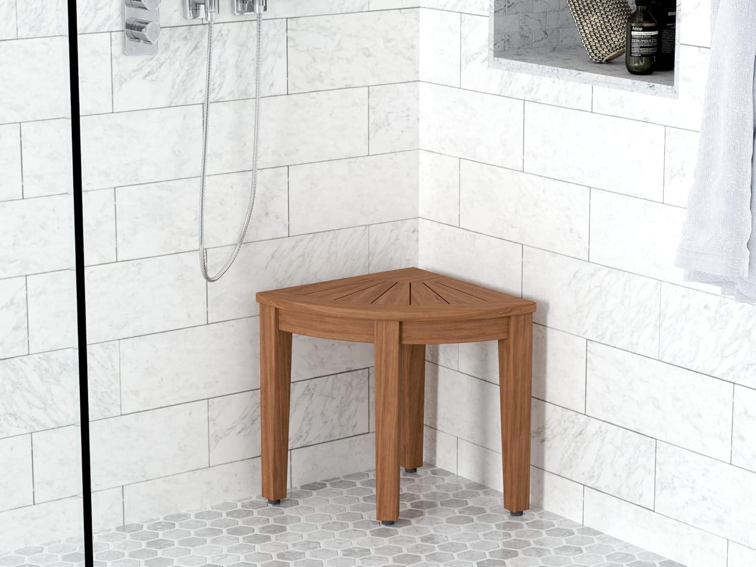 Spa Teak 15.5'' W Teak Corner Shower Bench