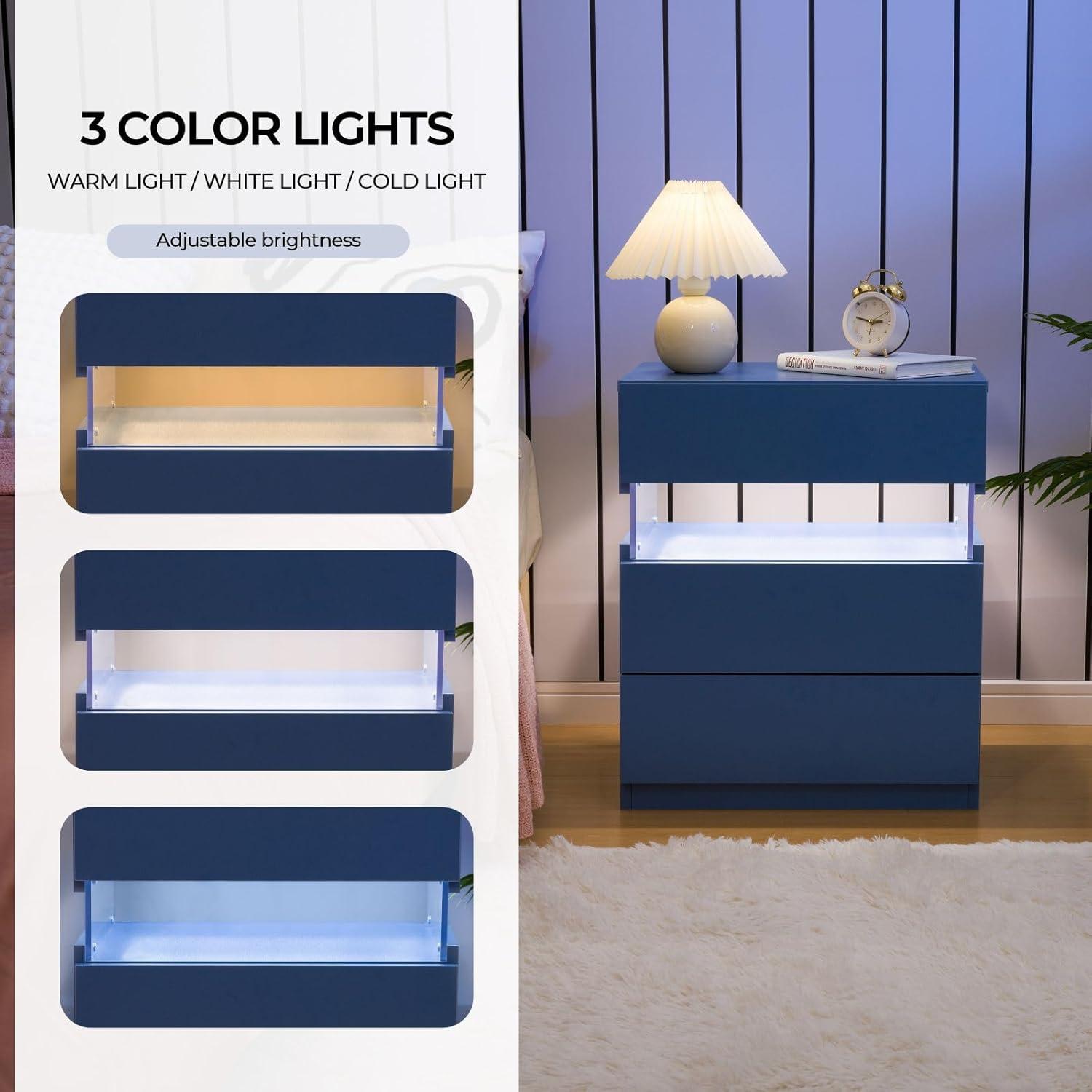 Nightstands set of 2 LED Night Stand