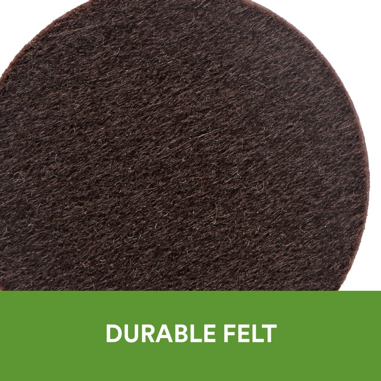 Scotch Felt Furniture Pads 4 PCS Furniture Pads for Hardwood Floors, Round, Brown 3" Diameter