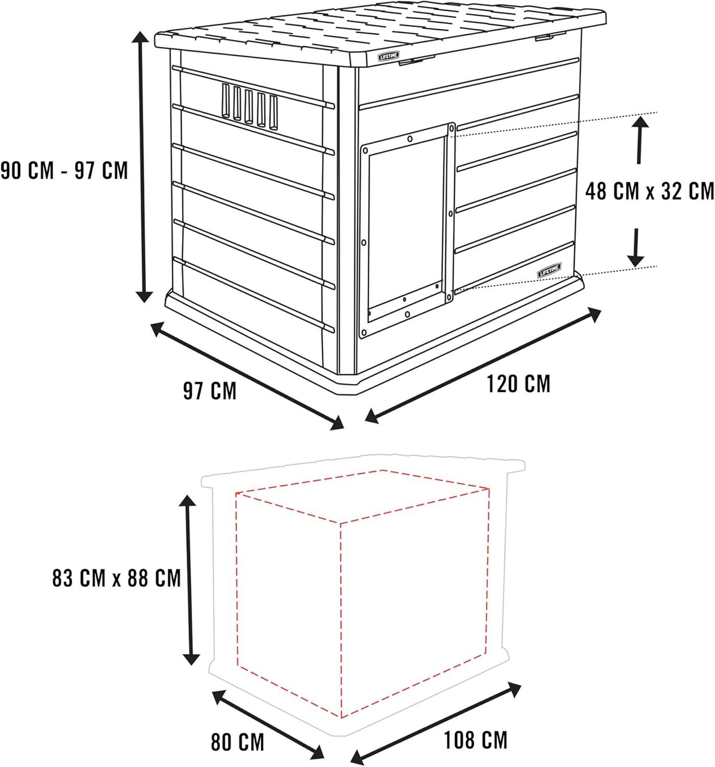 Lifetime Deluxe Beige and Gray HDPE Large Dog House