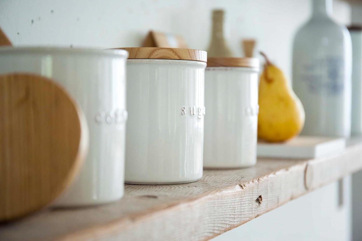 Scandinavian White Ceramic Airtight Storage Canister Set