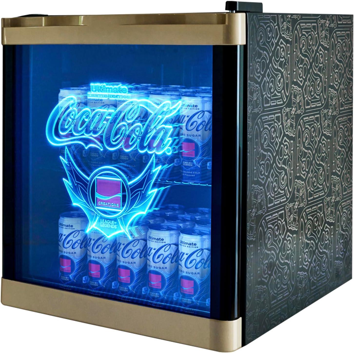 Limited Edition Black and Gold Gaming Mini Fridge with LED Lighting