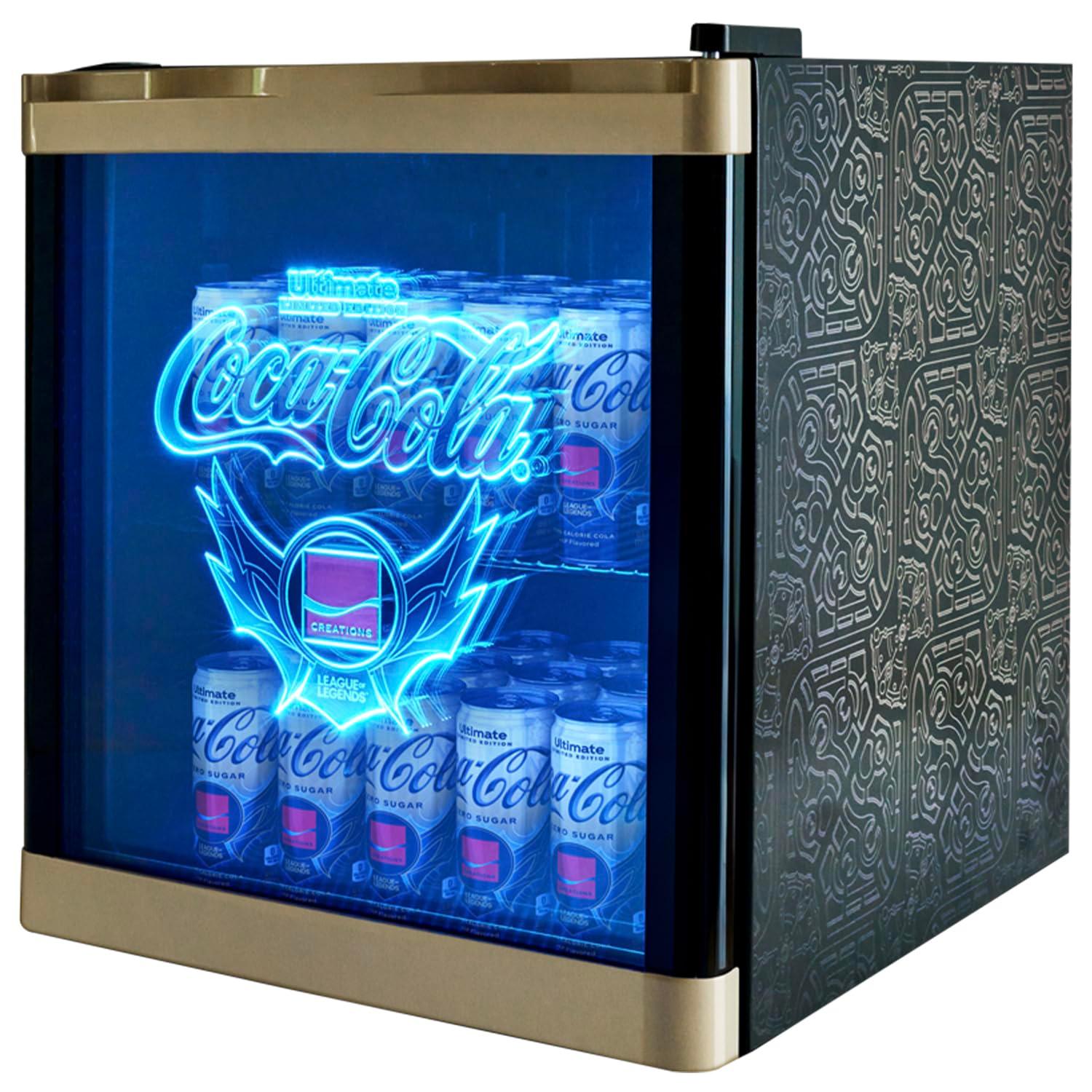Limited Edition Black and Gold Gaming Mini Fridge with LED Lighting