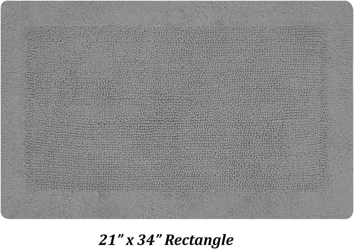 Better Trends Edge 100% Cotton Tufted Reversible Bath Rug 21" x 34" Rectangle - Gray