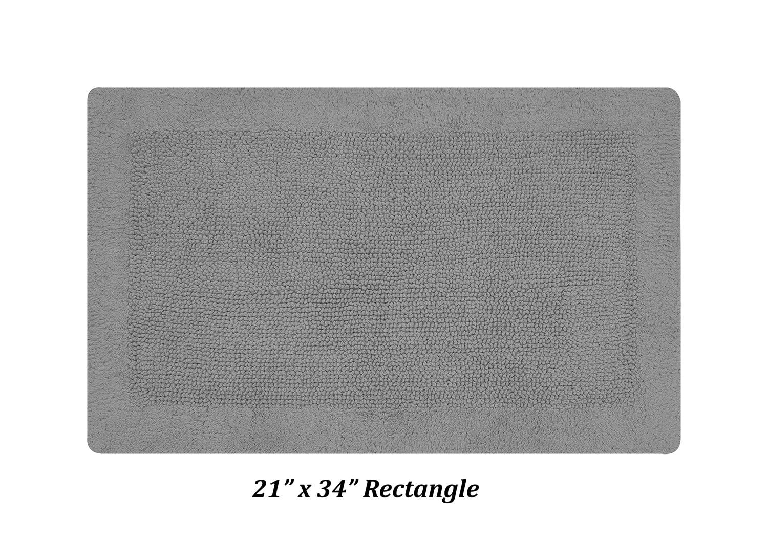 Better Trends Edge 100% Cotton Tufted Reversible Bath Rug 21" x 34" Rectangle - Gray