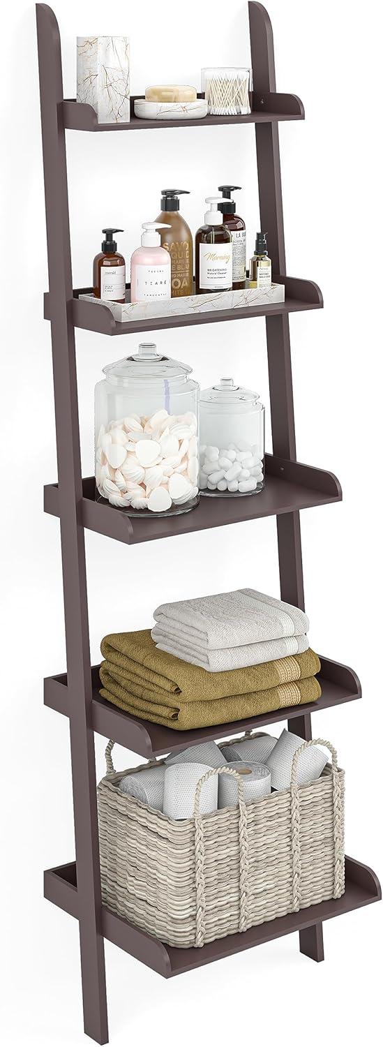 Ballucci Lado 5-Tier 67" H x 18" W Wood Leaning Ladder Bookcase