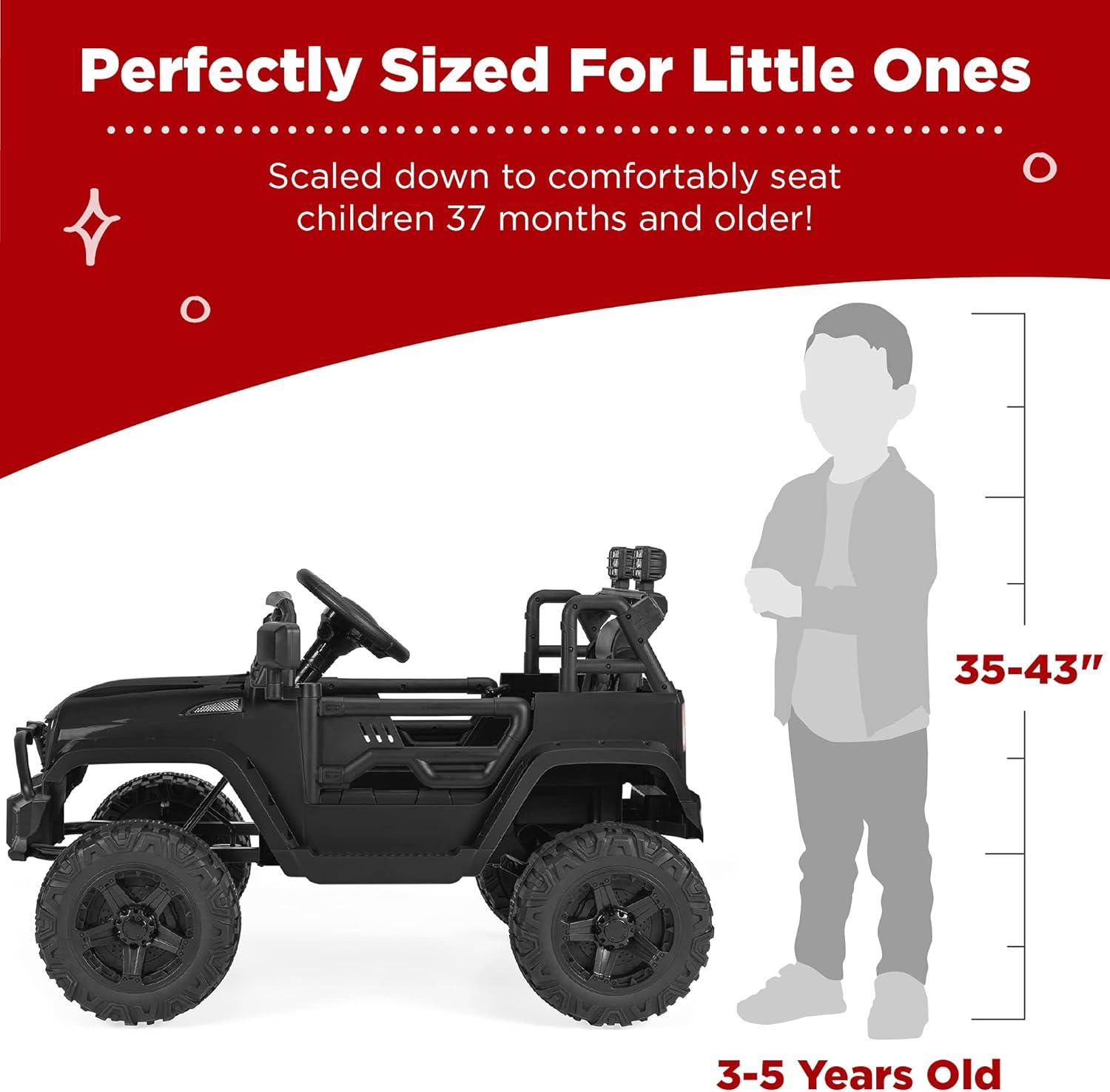 Best Choice Products 12V Kids Ride On Truck Car w/ Parent Remote Control, Spring Suspension, LED Lights - Black