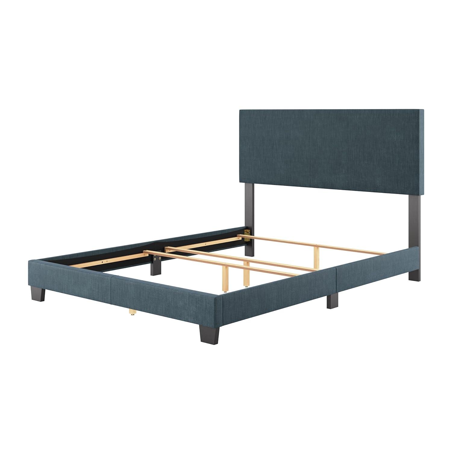 Celeste Modern Upholstered King Bed Beige - CorLiving: Transitional Style, Polyester Fabric, MDF & Wood Frame
