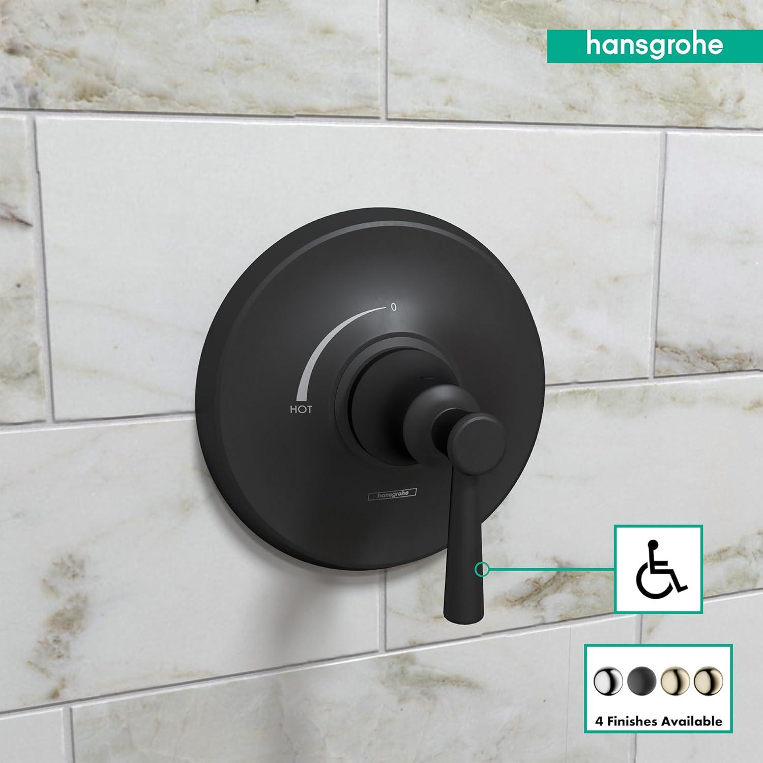 Hansgrohe Joleena Transitional 1-Handle 7-Inch Wide Pressure/ Shower Balance Valve Trim Only In Chrome, 04779000