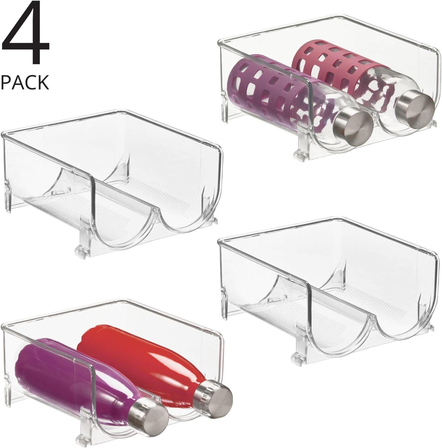 mDesign Plastic Free-Standing Stackable Water Bottle Storage Rack