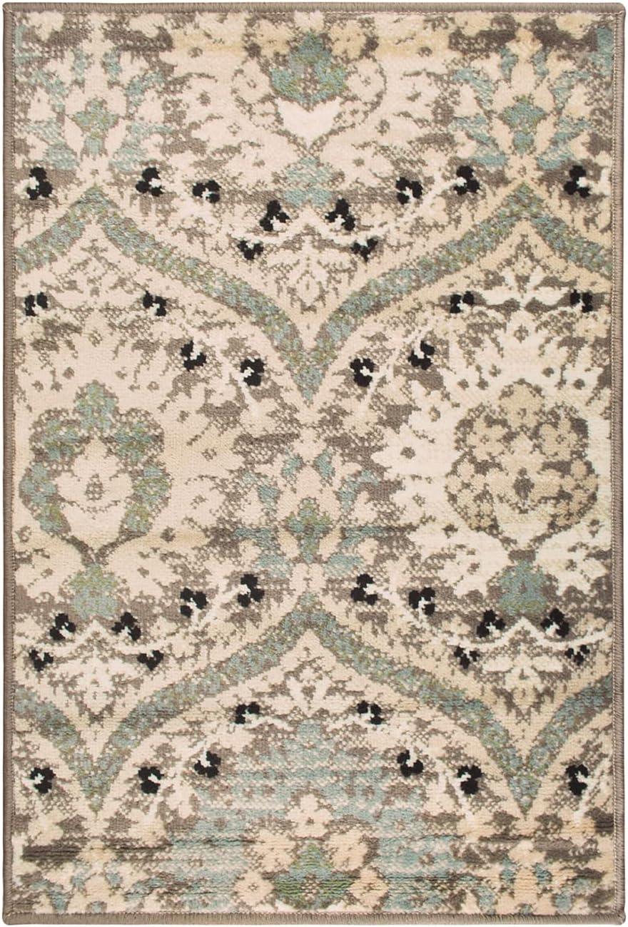 Superior Augusta Oriental 8' x 10' Area Rug, Indoor Rugs For Living Room Bedroom, Light Blue