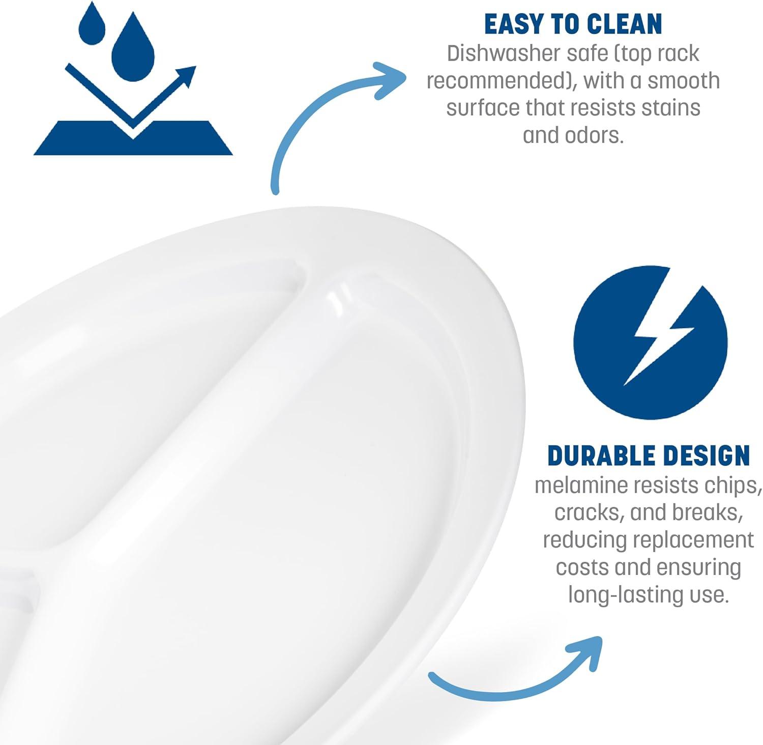 White Round Melamine 10-Inch Chip-Resistant Dinner Plate