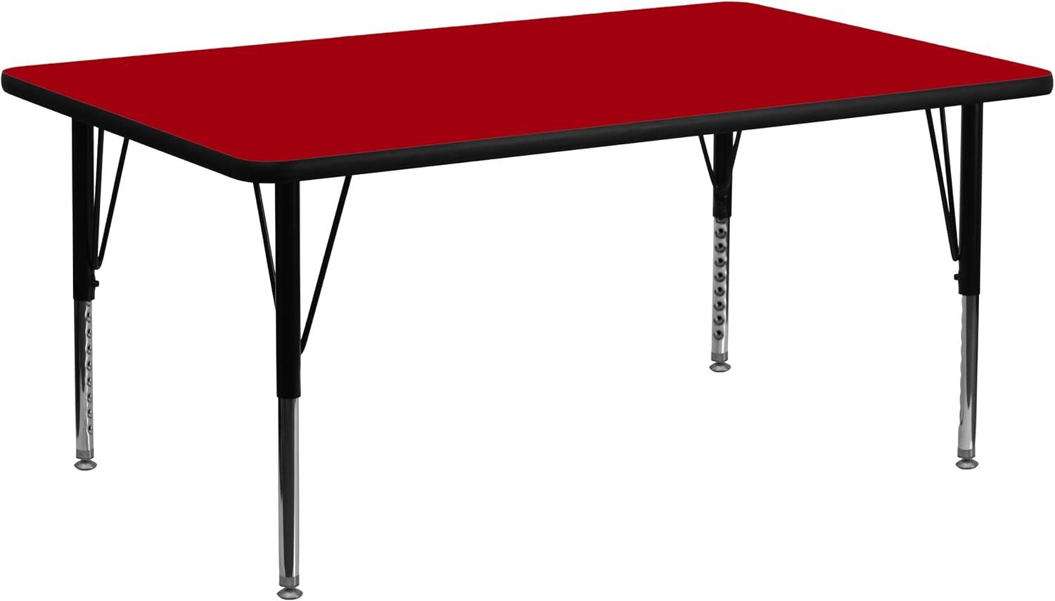 Flash Furniture Goddard 24''W x 48''L Rectangular HP Laminate Activity Table - Adjustable Legs