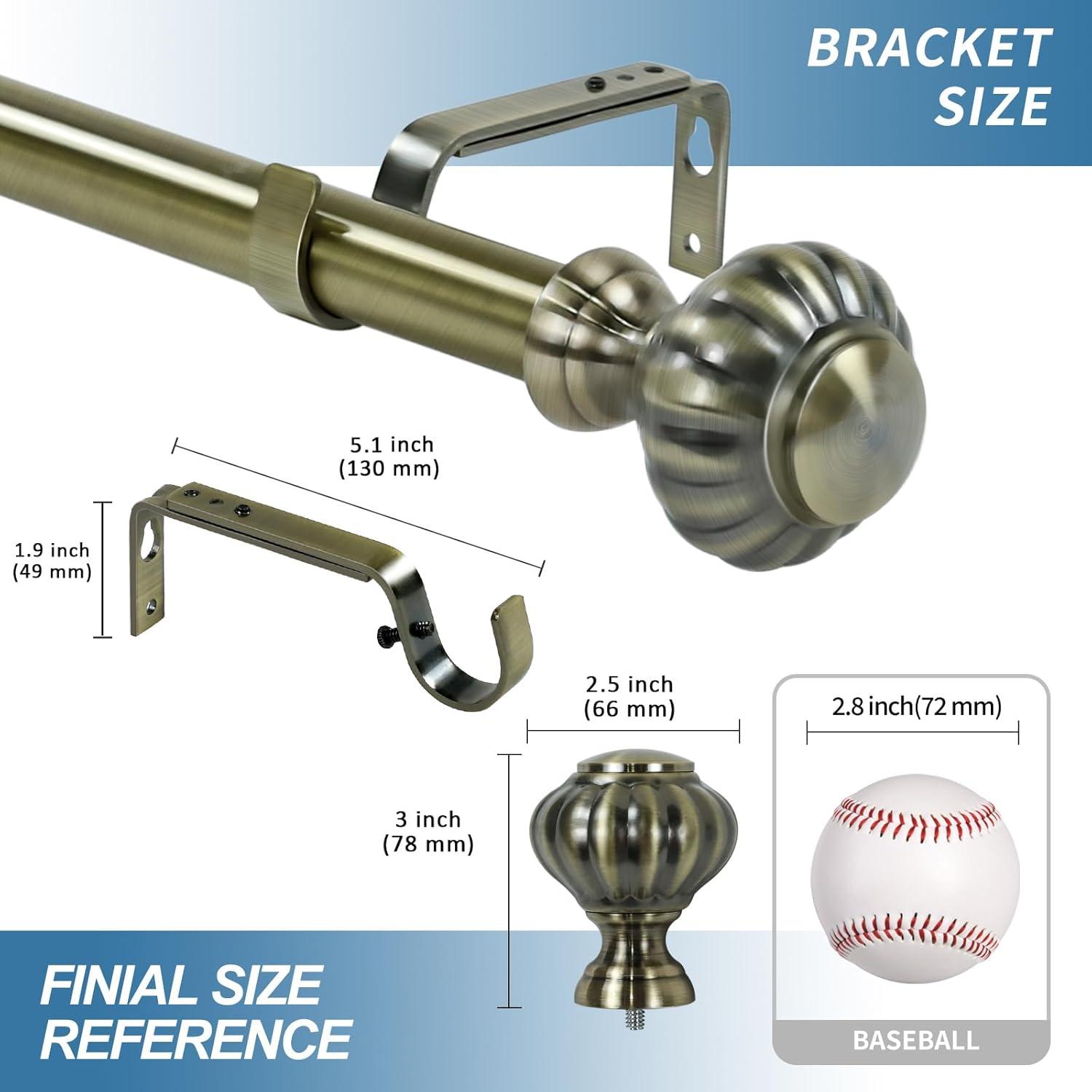 Photina Steel Adjustable Single Curtain Rod