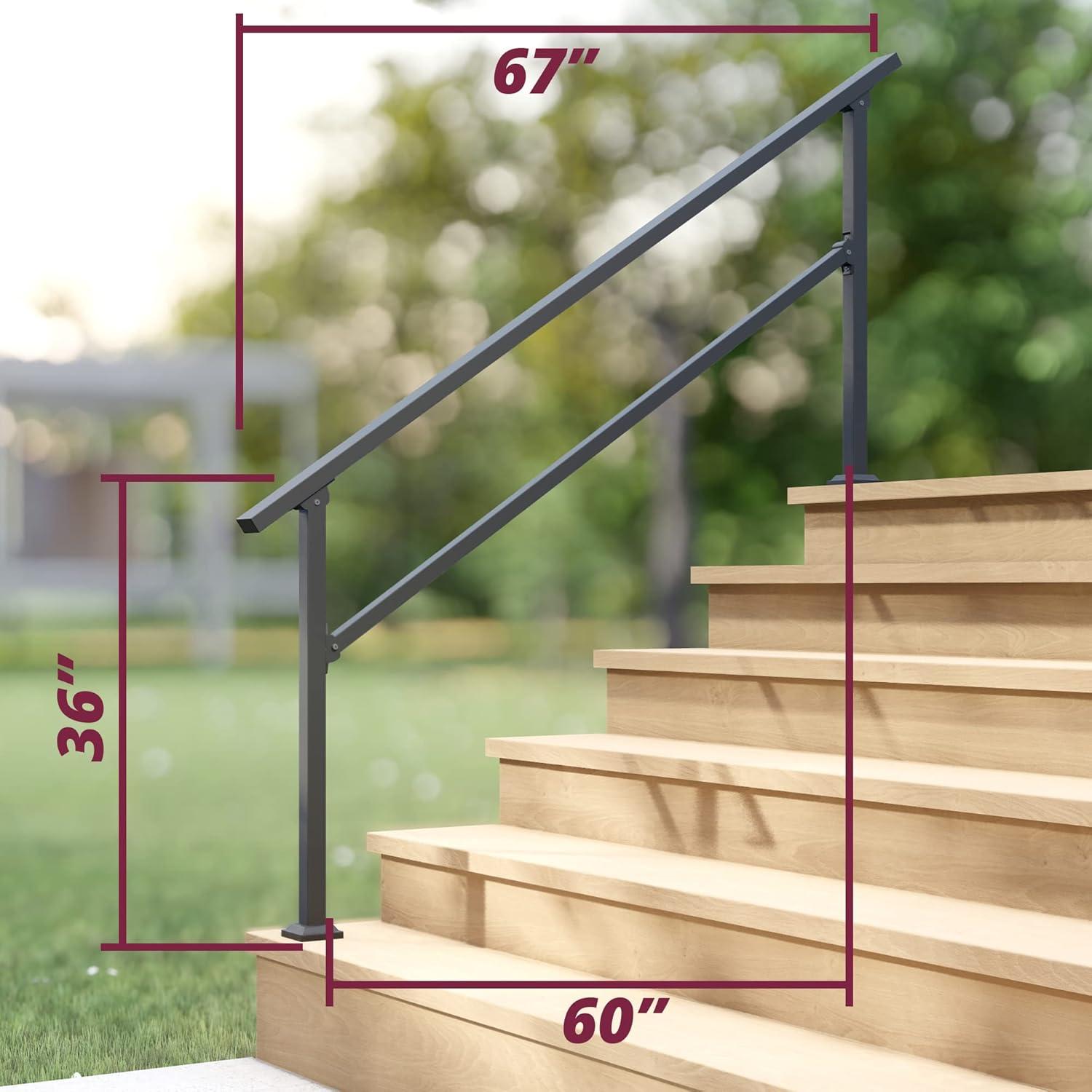 CR Home Hand Rails for Outdoor Steps for Porch, Deck, & Balcony Railing