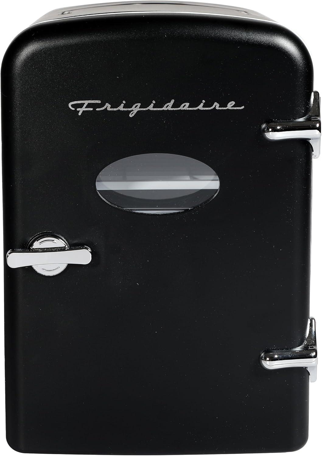 Frigidaire, 6 Can/4L Mini Personal Retro Fridge Cooler, EFMIS229, Black