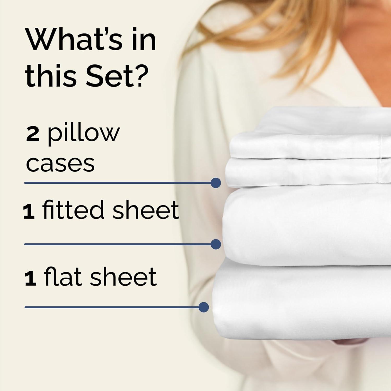 CGK Linens 4 Piece Microfiber Sheet Set in White, Size Twin