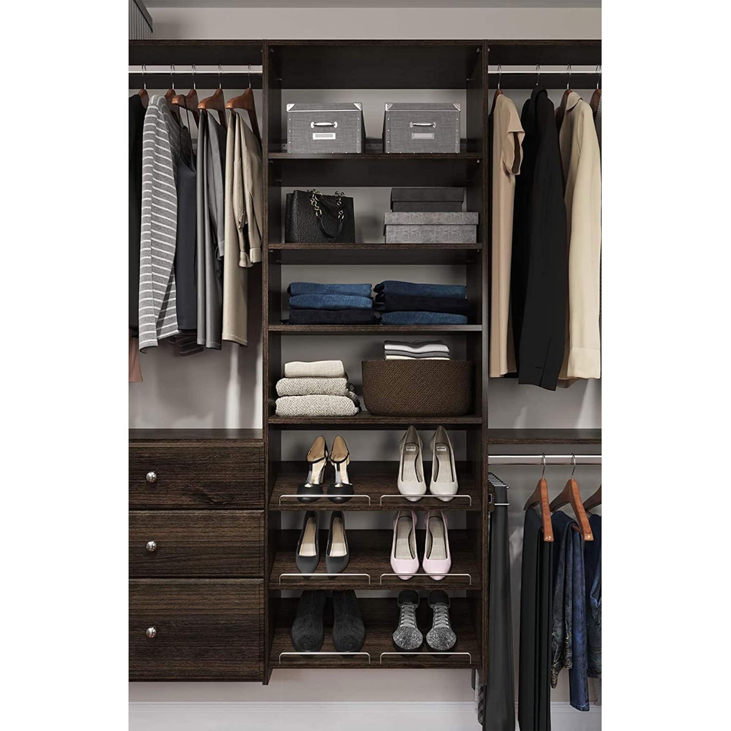 Easy Track Wood Laminate Dual Tower Closet Organizer