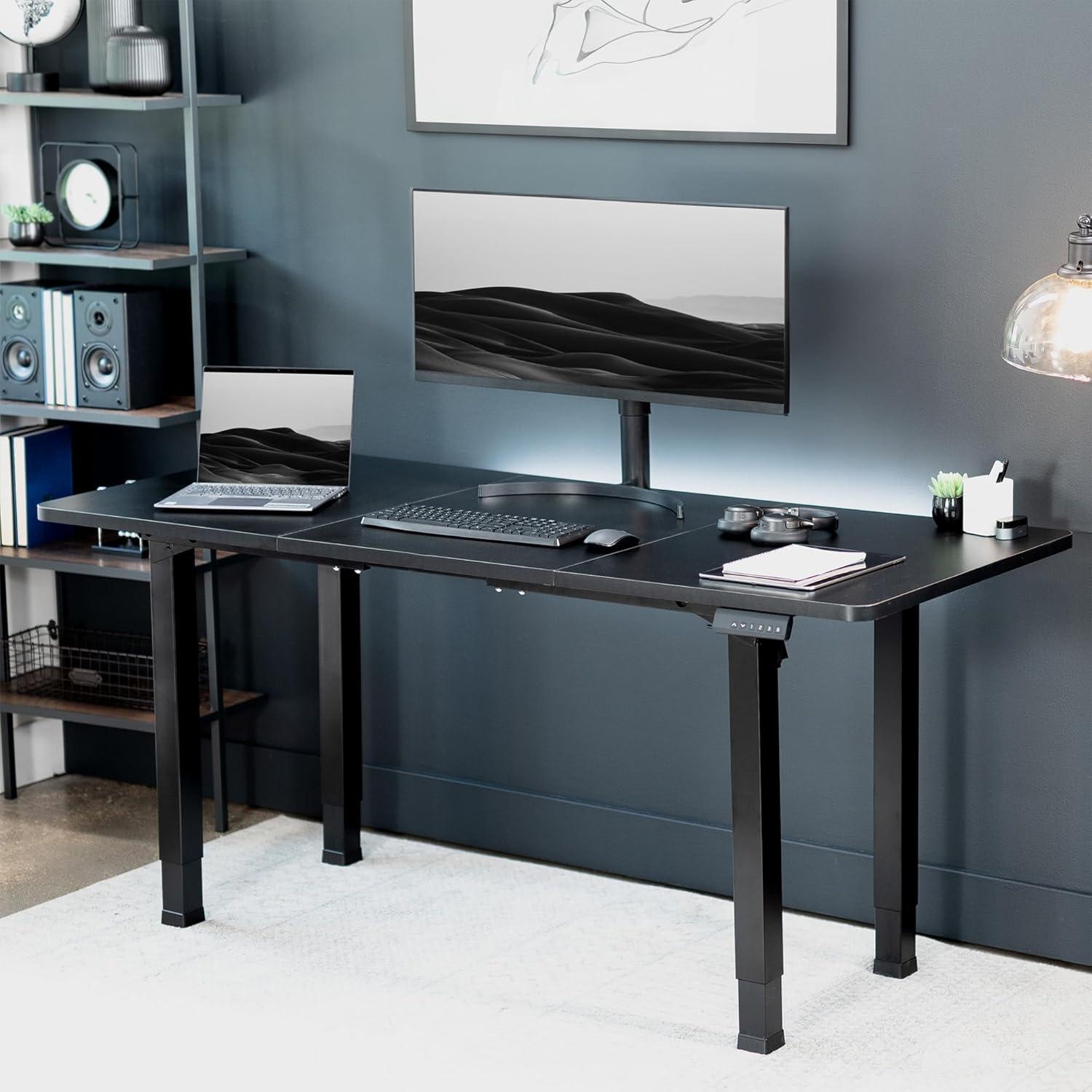 VIVO Black Steel Electric Dual-Motor Adjustable Desk Frame