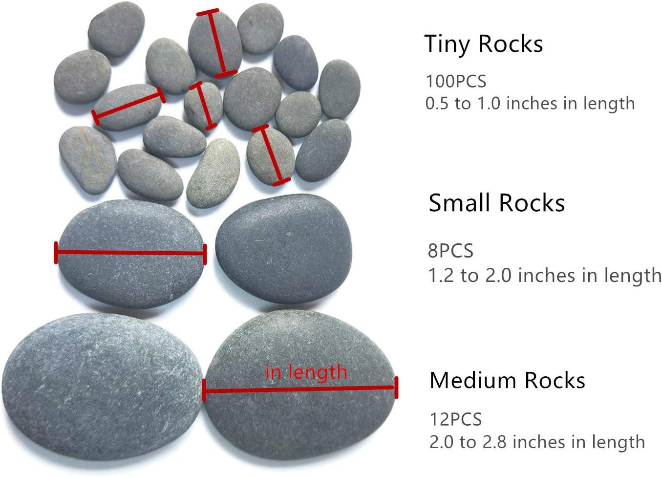 120PCS Flat Smooth Gray Painting Rocks for DIY Crafts