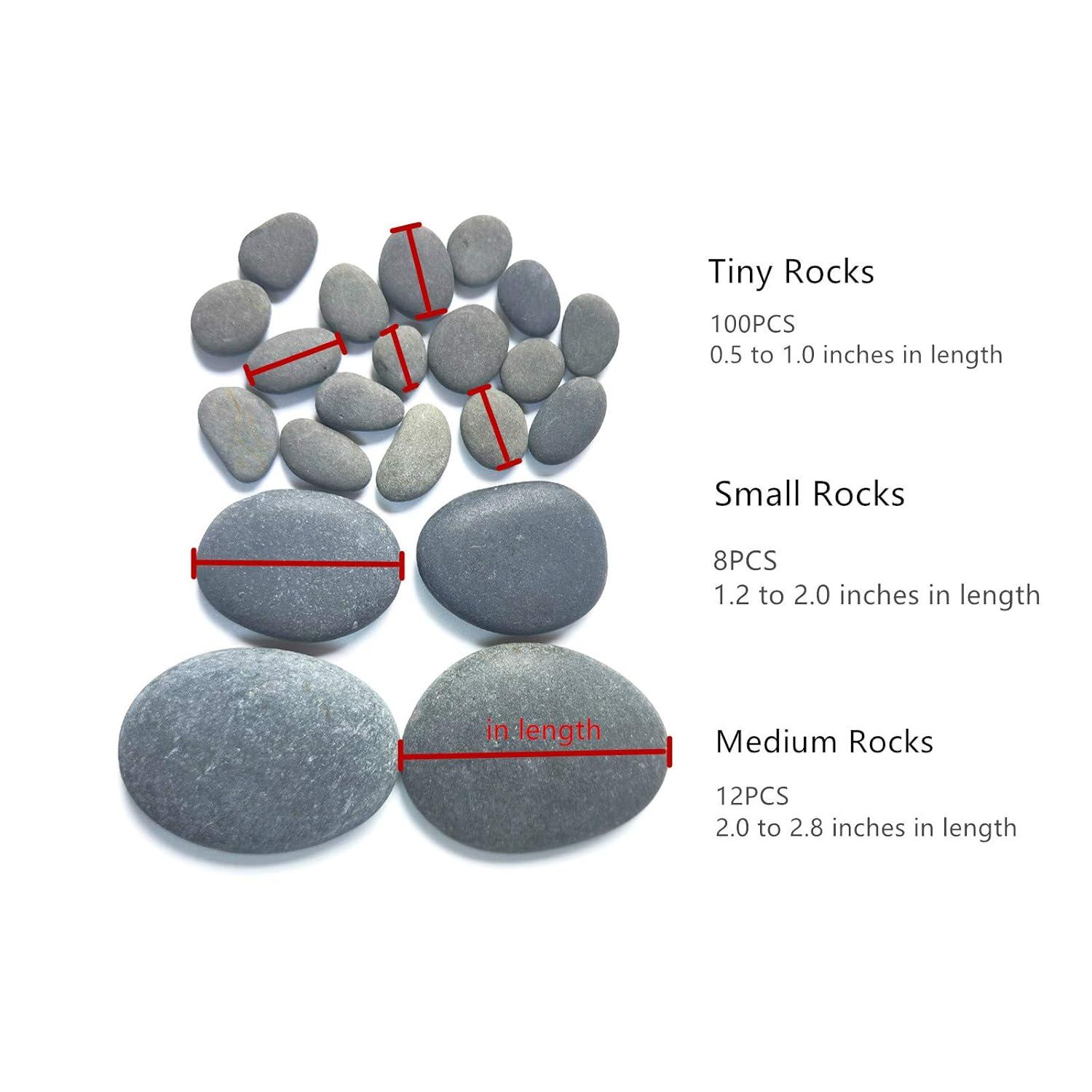 CYLHCM 120 PCS Rocks for Painting, Medium/Small/Tiny Rocks for Painting, Flat DIY Painting Rocks with 30PCS Wiggle Googly Eyes, Smooth Kindness Rocks for Crafts, Arts,Decoration,Hand Picked Stones