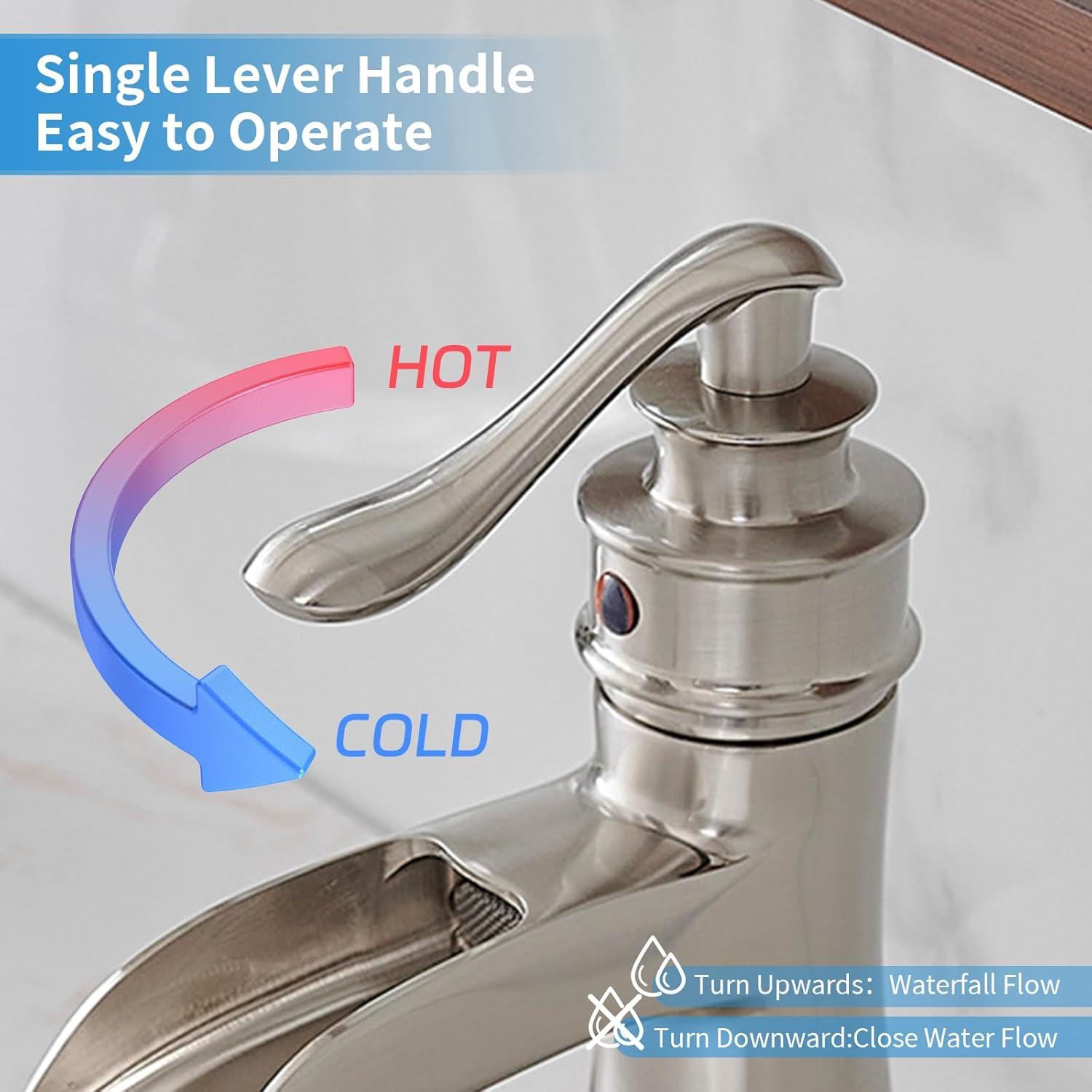 Single-Hole Single-handle Bathroom Faucet with Drain Assembly