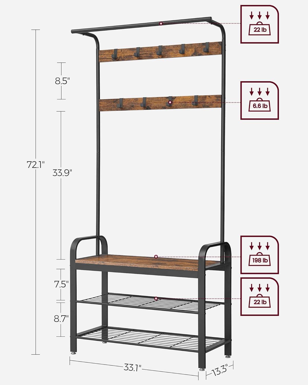 Maegann Hall Tree 33'' Wide