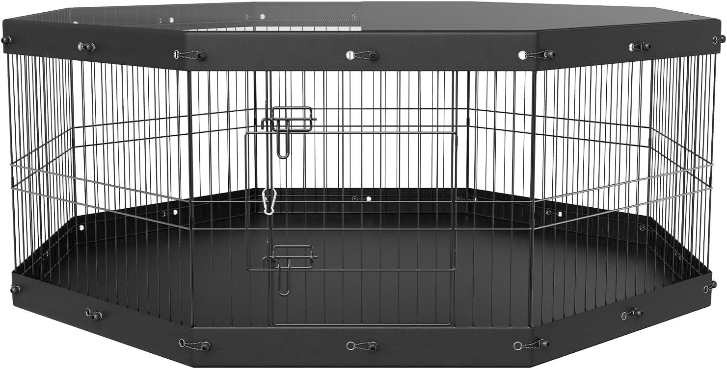 24'' H 8 Panel Metal Exercise Pen With Door