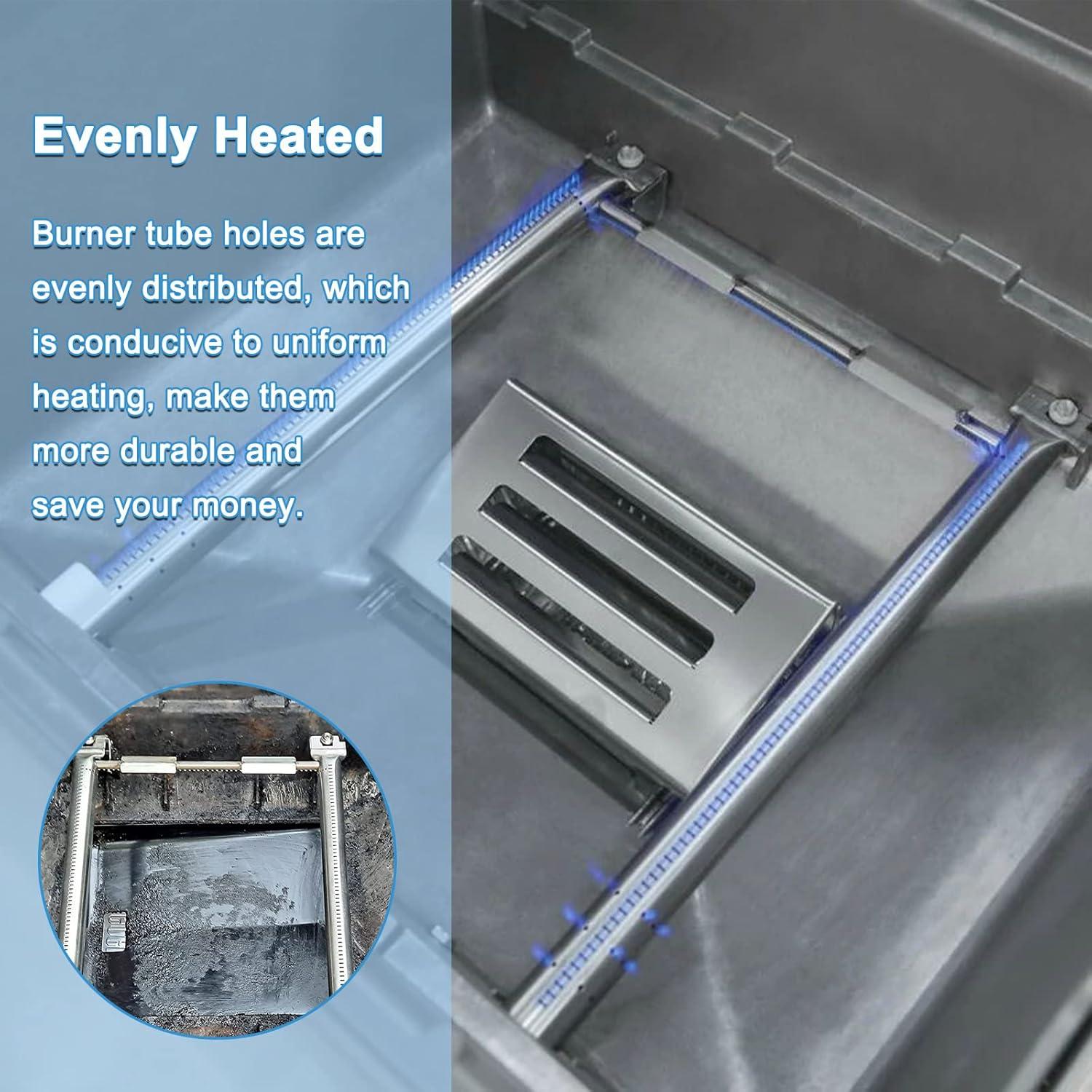 Uniflasy 69785 18 Inch Grill Burner for Weber Spirit I & II 200 Series Spirit E-210 E-220 Spirit S-210, S-220 Gas Grills with Up Front Control Tube Pipe 304 Stainless Steel