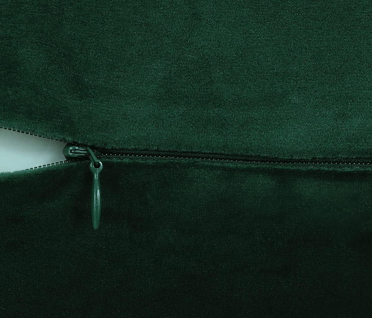 Jeneoo Set of 2 Decorative Throw Pillow Covers Soft Velvet Comfy Lumbar Couch Cushion Cover Decor (Army Green, 12 x 20 Inches)