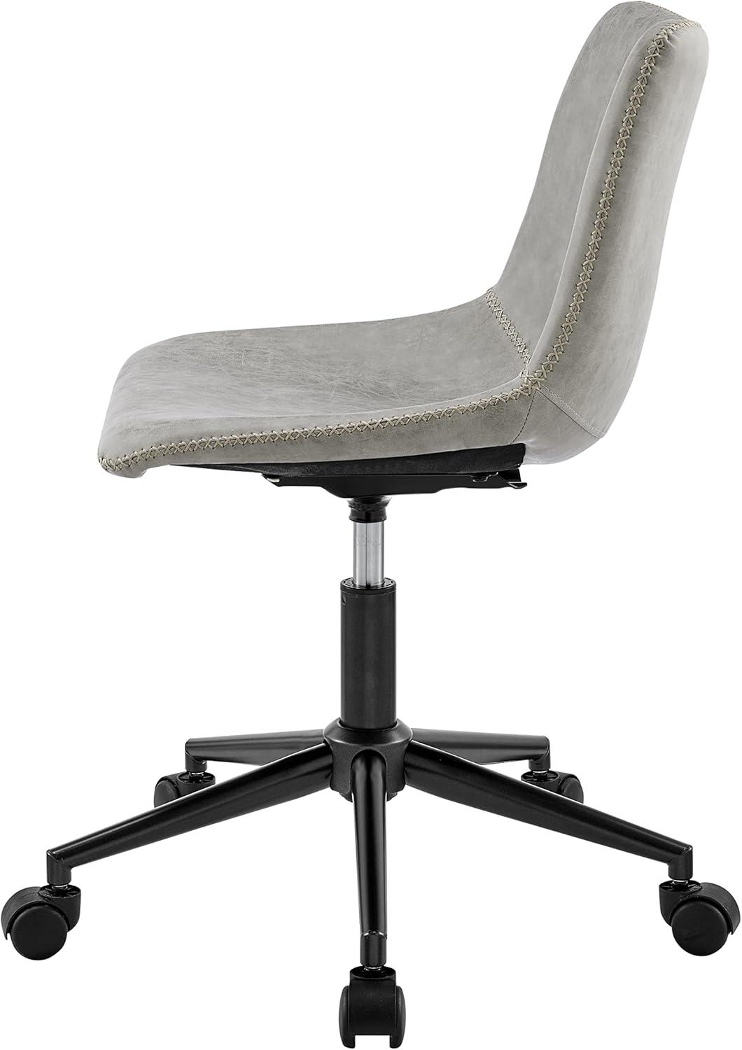 New Pacific Direct Clarke 22" PU and Plywood Swivel Office Chair in Gray