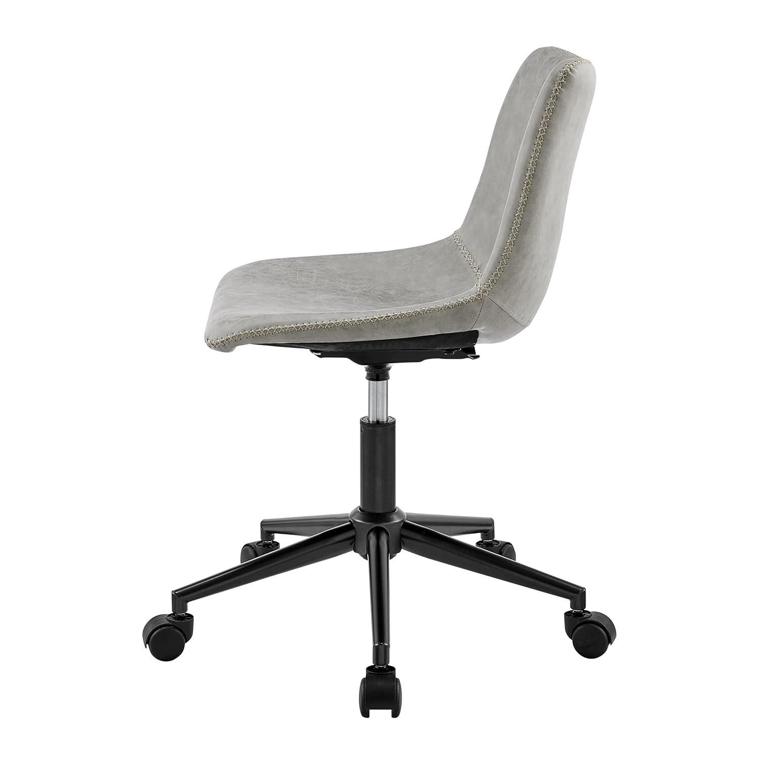 New Pacific Direct Clarke 22" PU and Plywood Swivel Office Chair in Gray