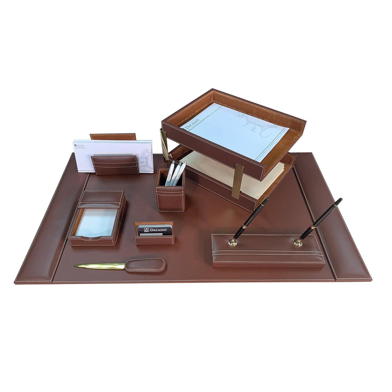 Dacasso Leather Desk Organizer Set