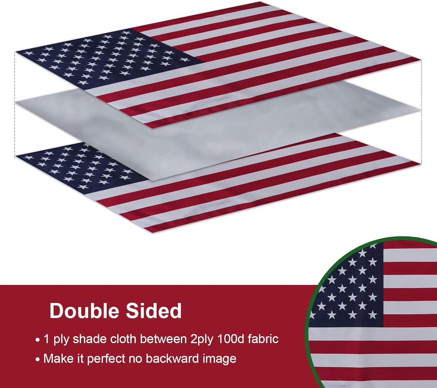 American Flags for Outside | American Flag | 3x5 American Flag -Heavy Duty Nylon Flags For Outside 3x5 Outdoor Flag with Embroidered Stars and Sewn Stripes 3x5 US Flag for High Wind