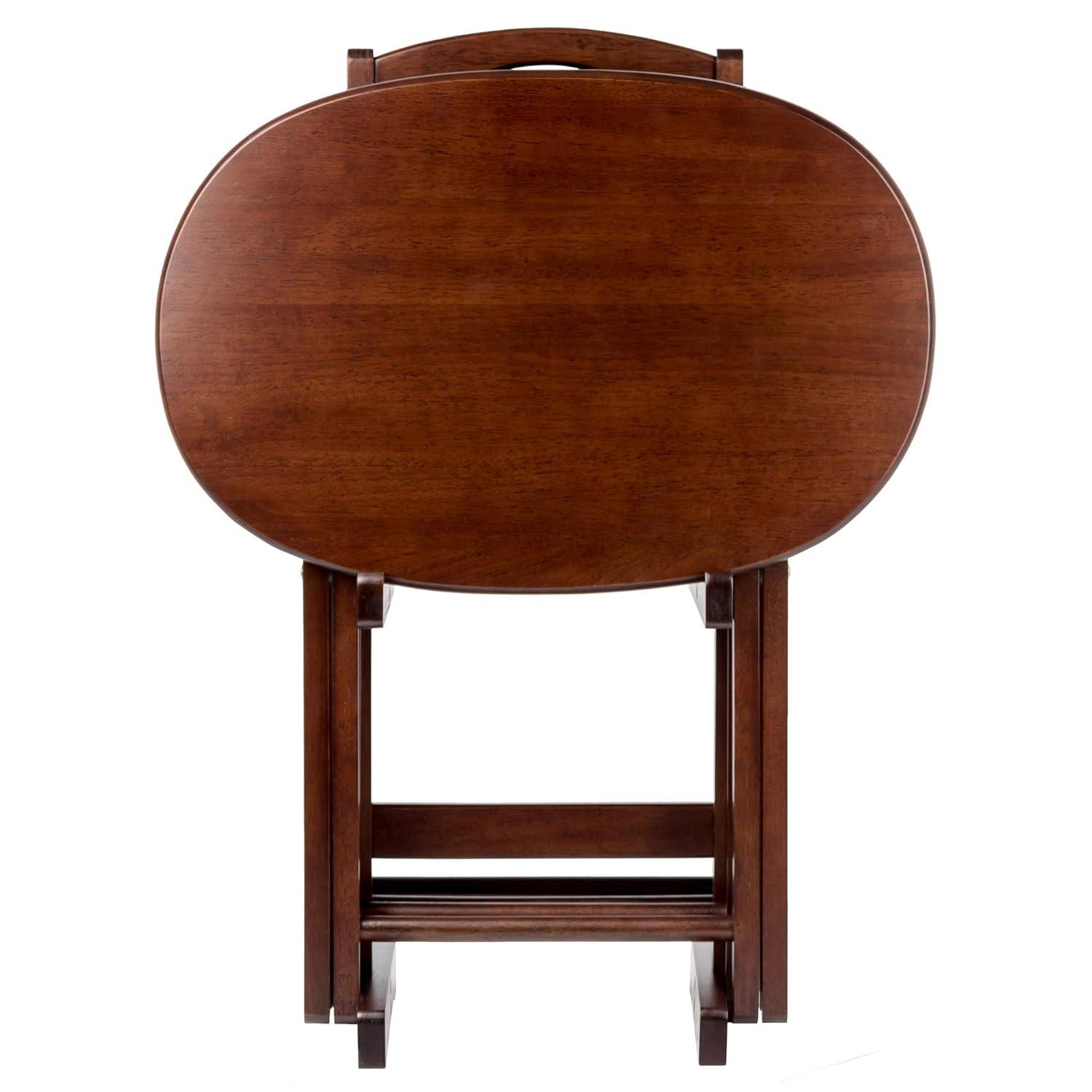 5pc Nathan Snack Table Set In Cappuccino Brown - Winsome