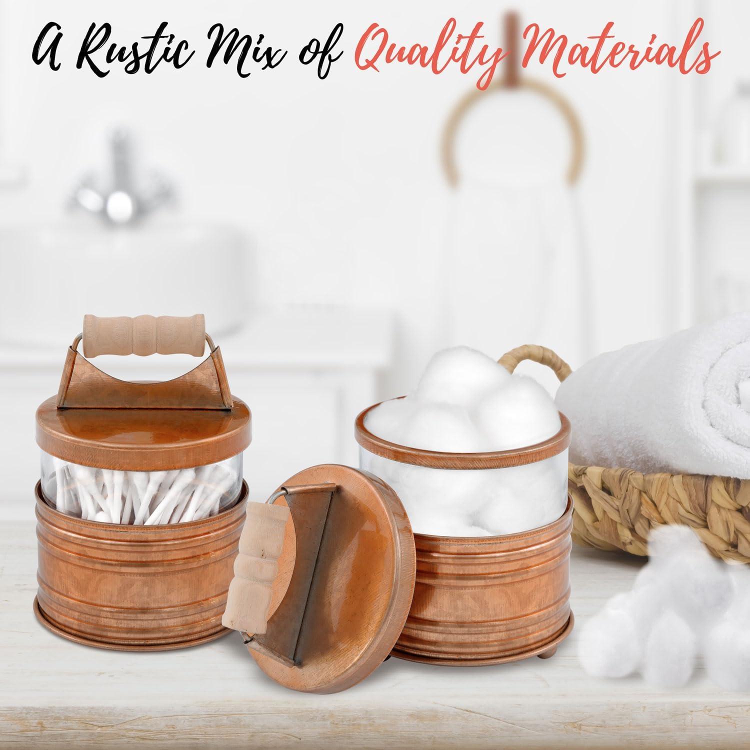 Autumn Alley 4-Piece Metal Glass Bathroom Accessories Sets, Copper