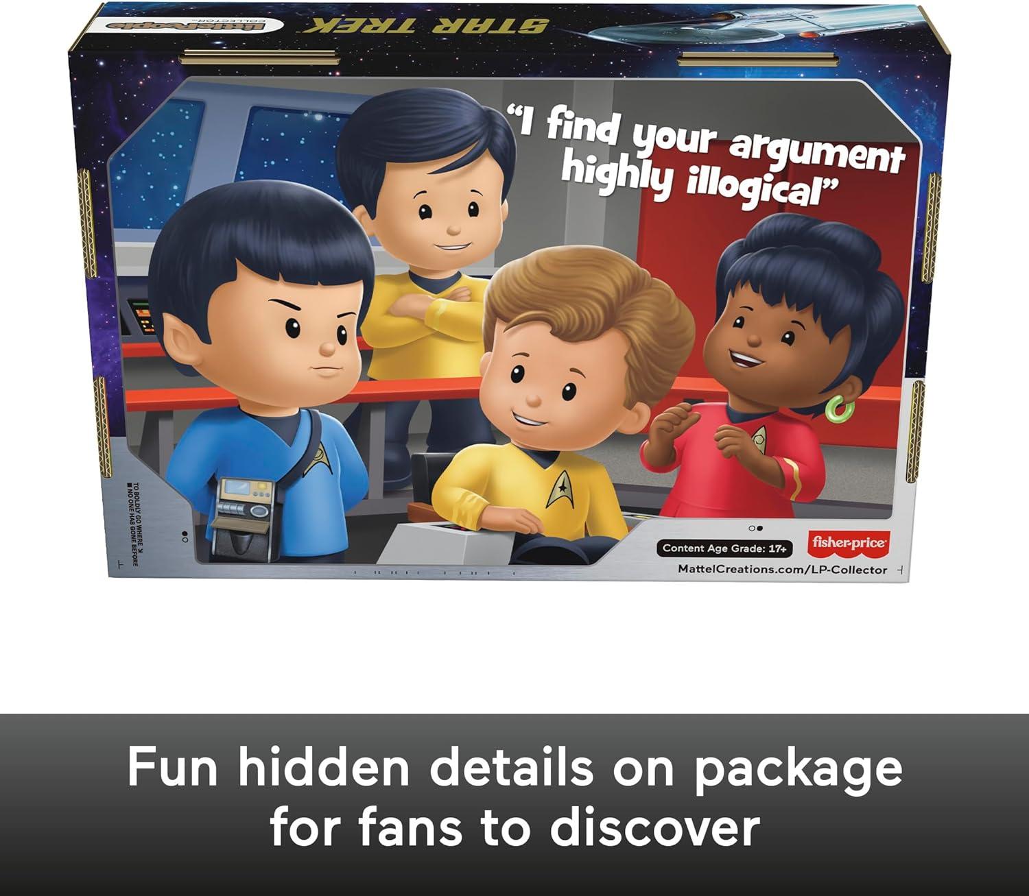 Fisher-Price Star Trek TOS Little People Collectible Action Figure, Multicolor, 2.5'', 4 Piece
