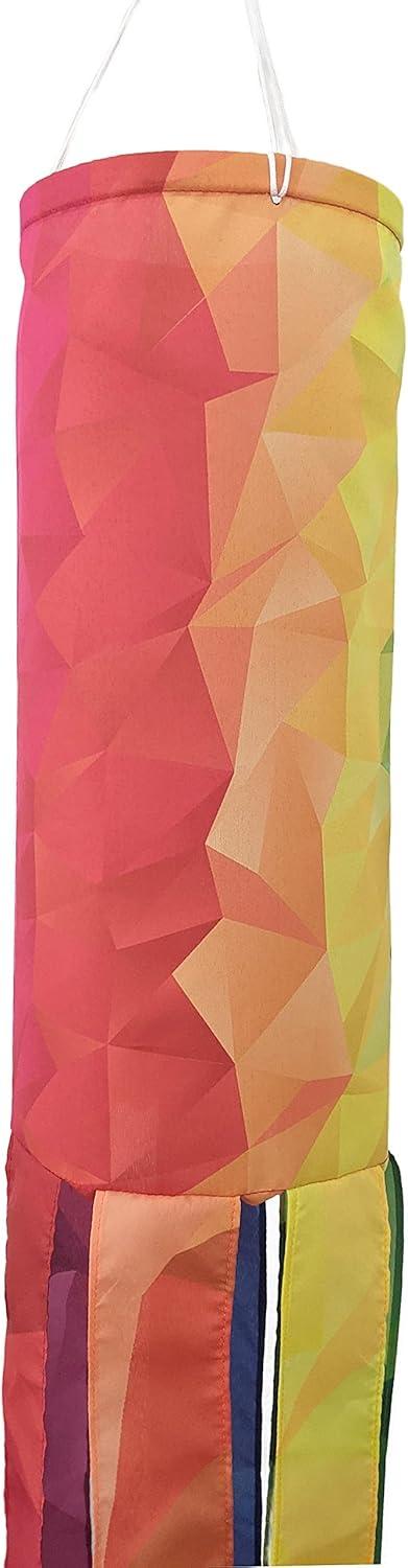 In the Breeze 4153 — Rainbow Diagonal Windsock, 60-Inch, Colorful Outdoor Decoration