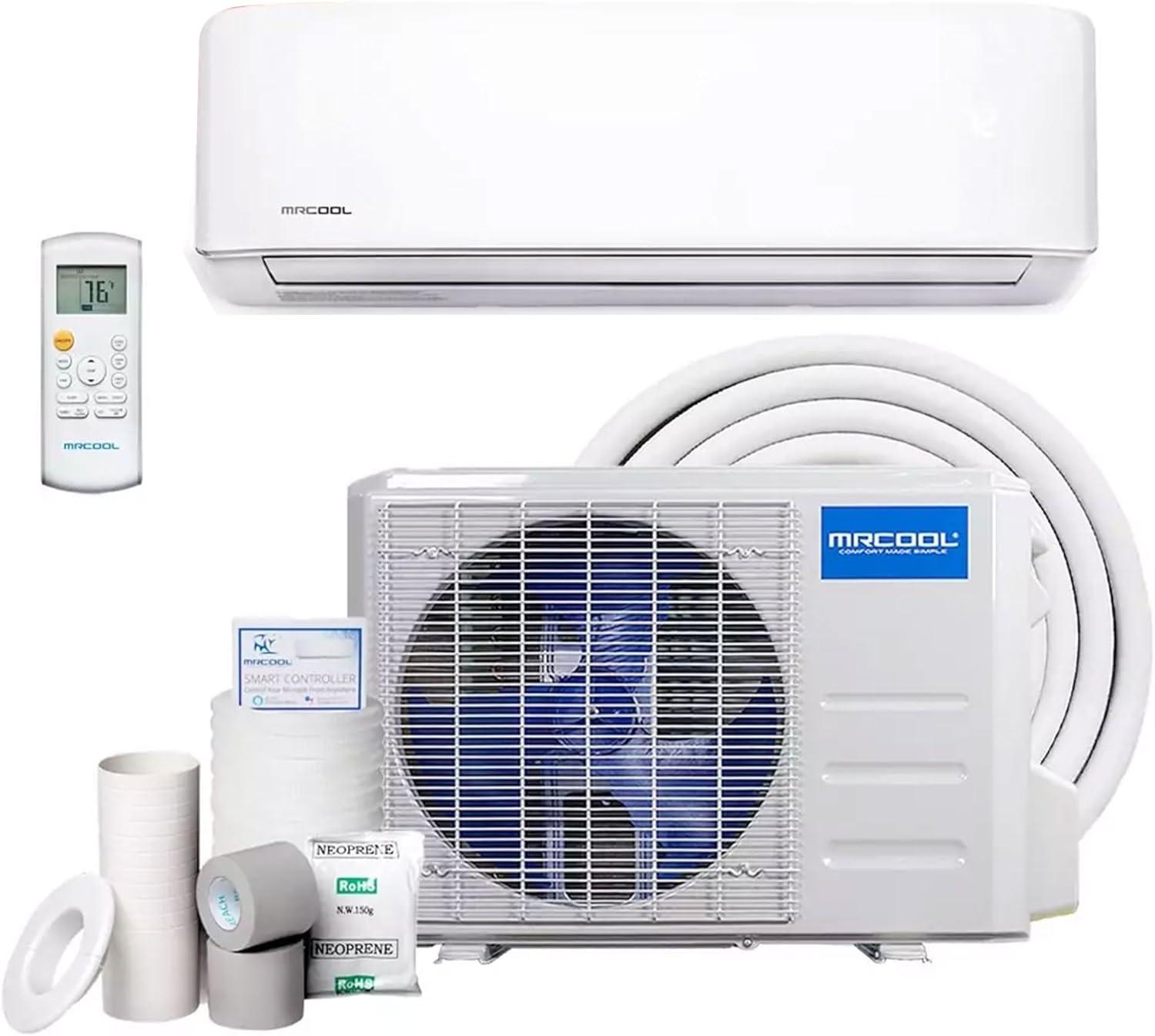 9k BTU White Ductless Heat Pump Split System with Remote