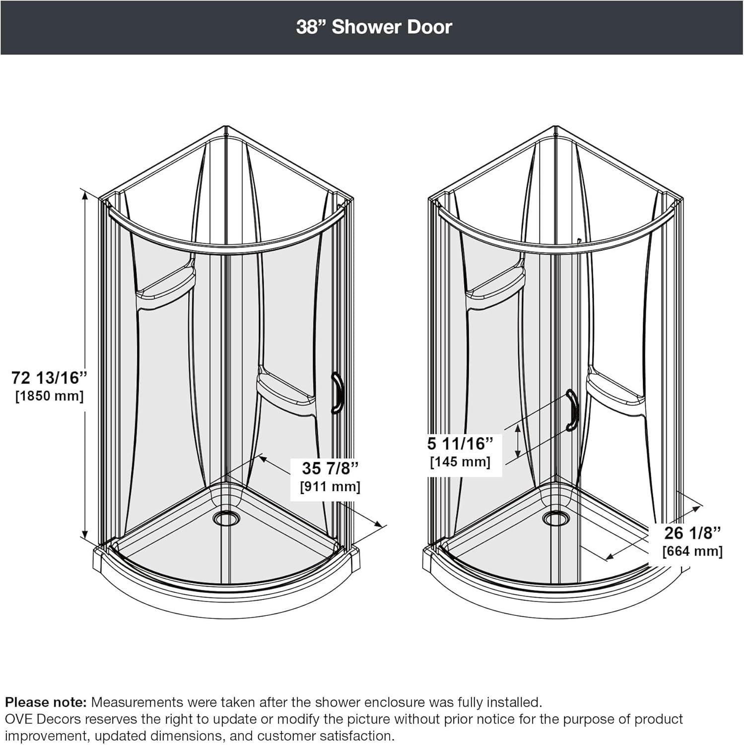 Breeze 38 in. Corner Shower Kit with Clear Glass Panels, Walls and Base included