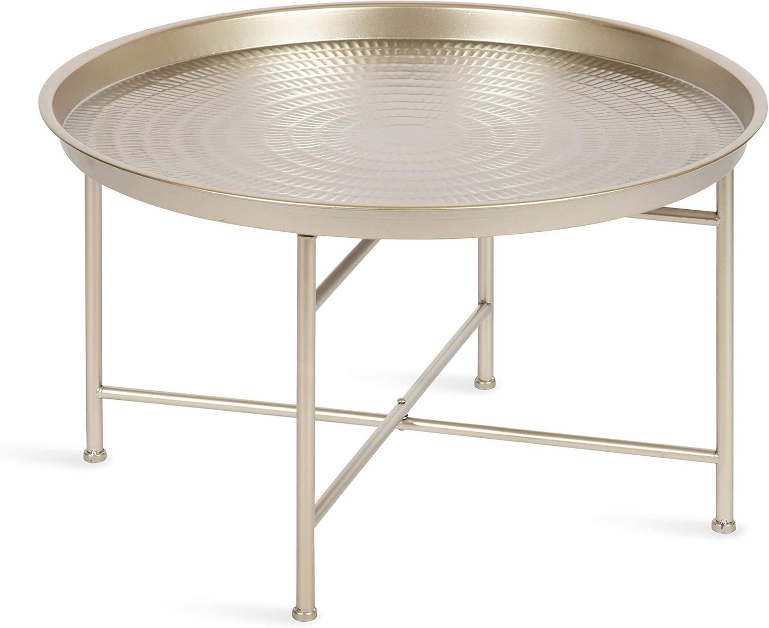 Mahdavi 26" Round Silver Metal Coffee Table