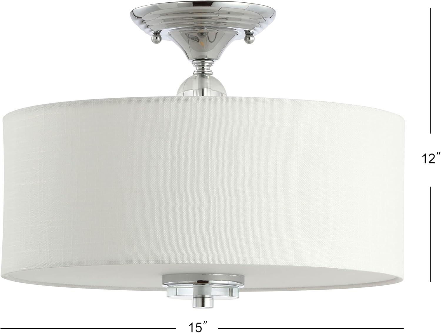 Marc 15" Oil Rubbed Bronze Crystal LED Semi-Flush Mount