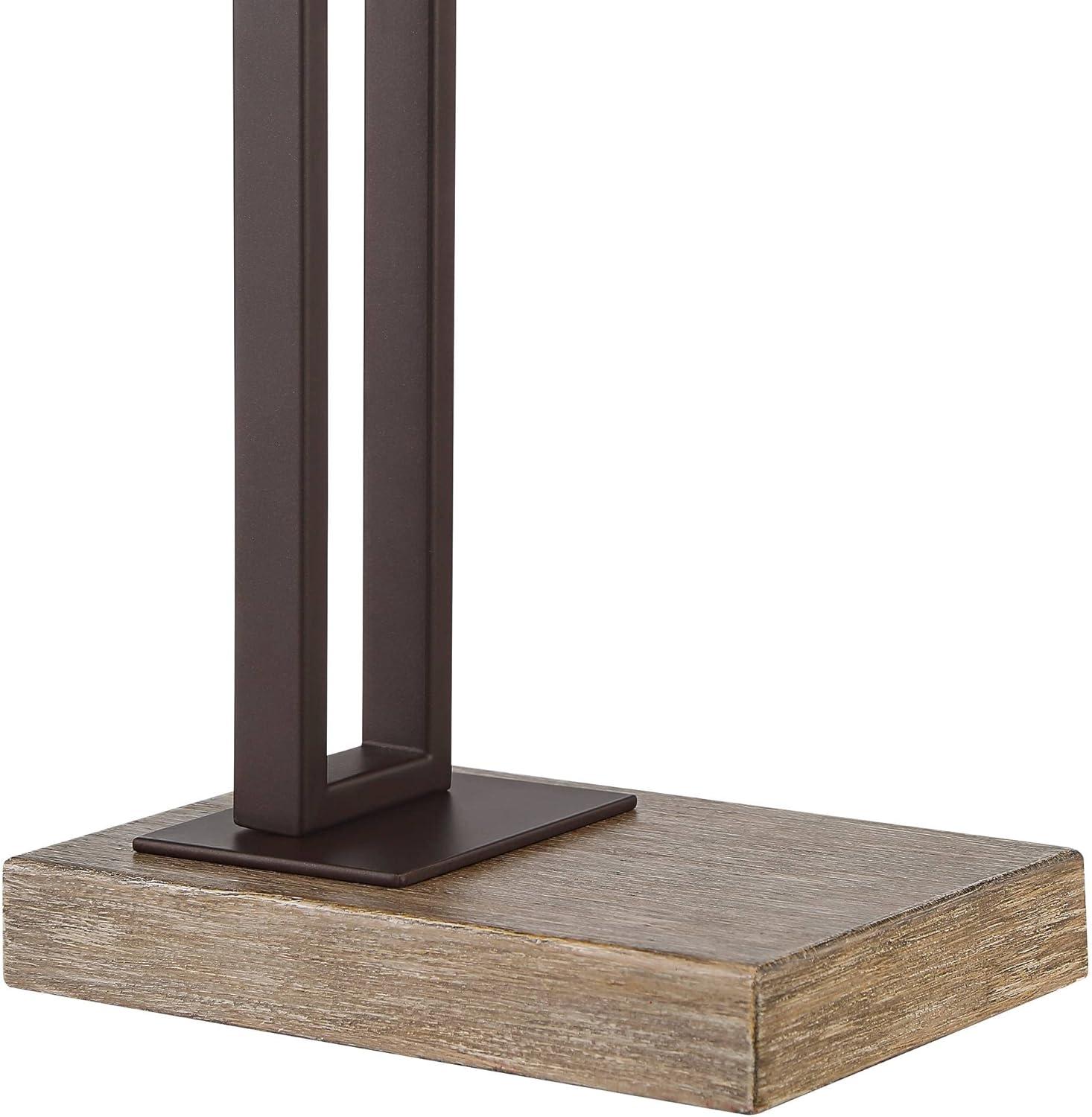 Franklin Iron Works Maricopa Rustic Farmhouse Desk Lamp 21 1/4" High Bronze Metal with USB and AC Power Outlet Mica Shade for Bedroom Living Room Home