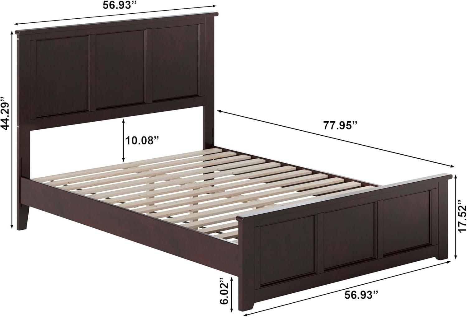 AFI Charlotte Queen Solid Wood Low Profile Platform Bed with Matching Footboard, Espresso