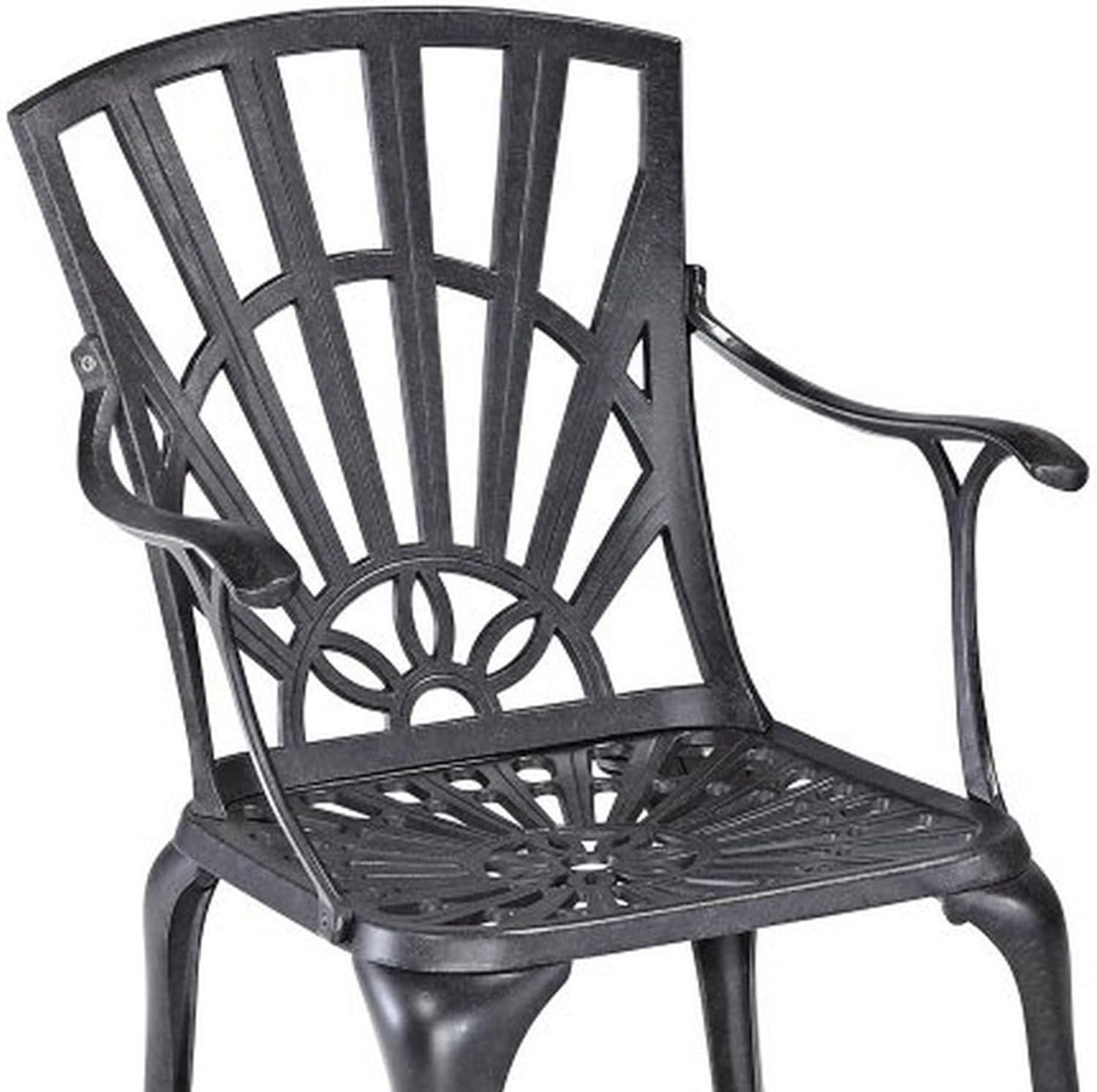 Homestyles Grenada Aluminum Outdoor Chair Pair in Charcoal