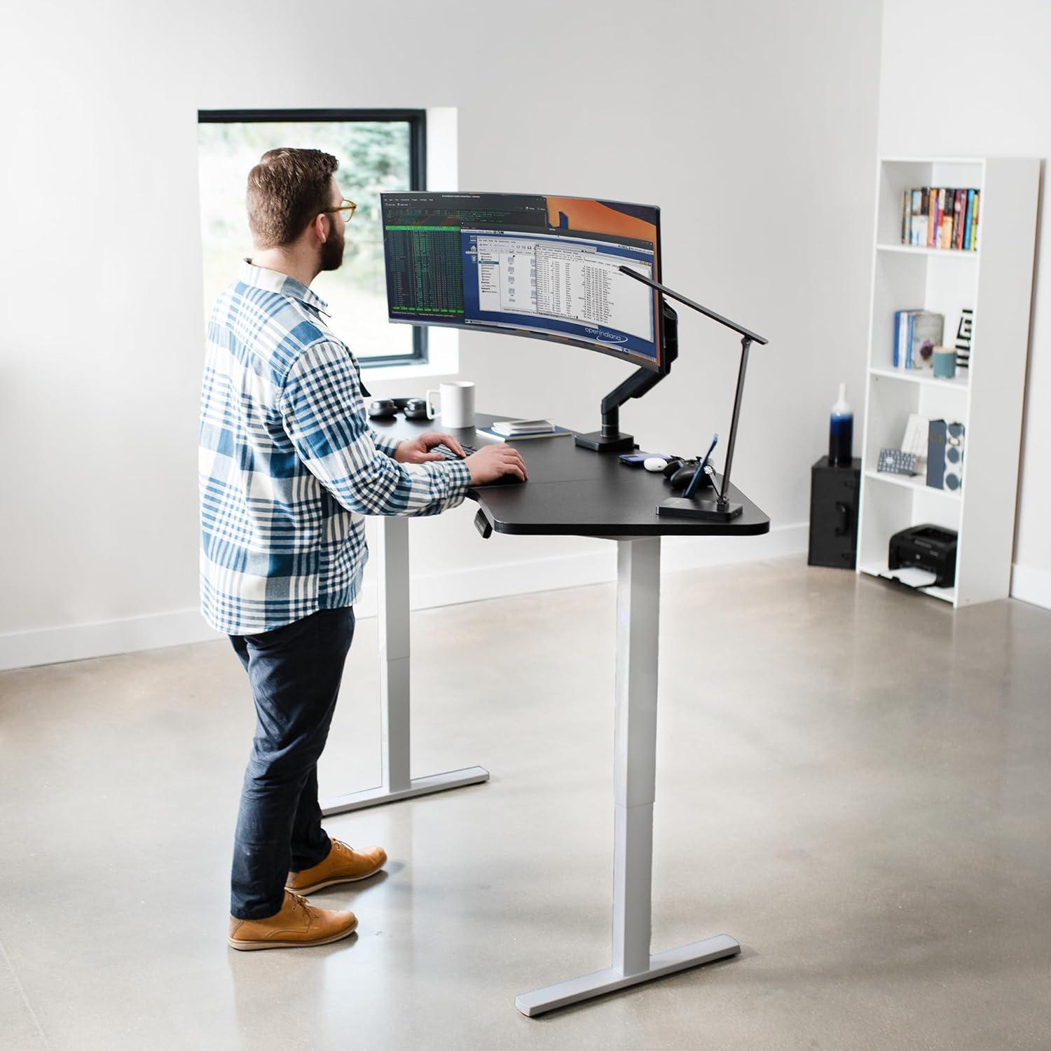 Vivo VIVO Corner Electric 71" x 24" Desk, Wing-Shaped Table Top