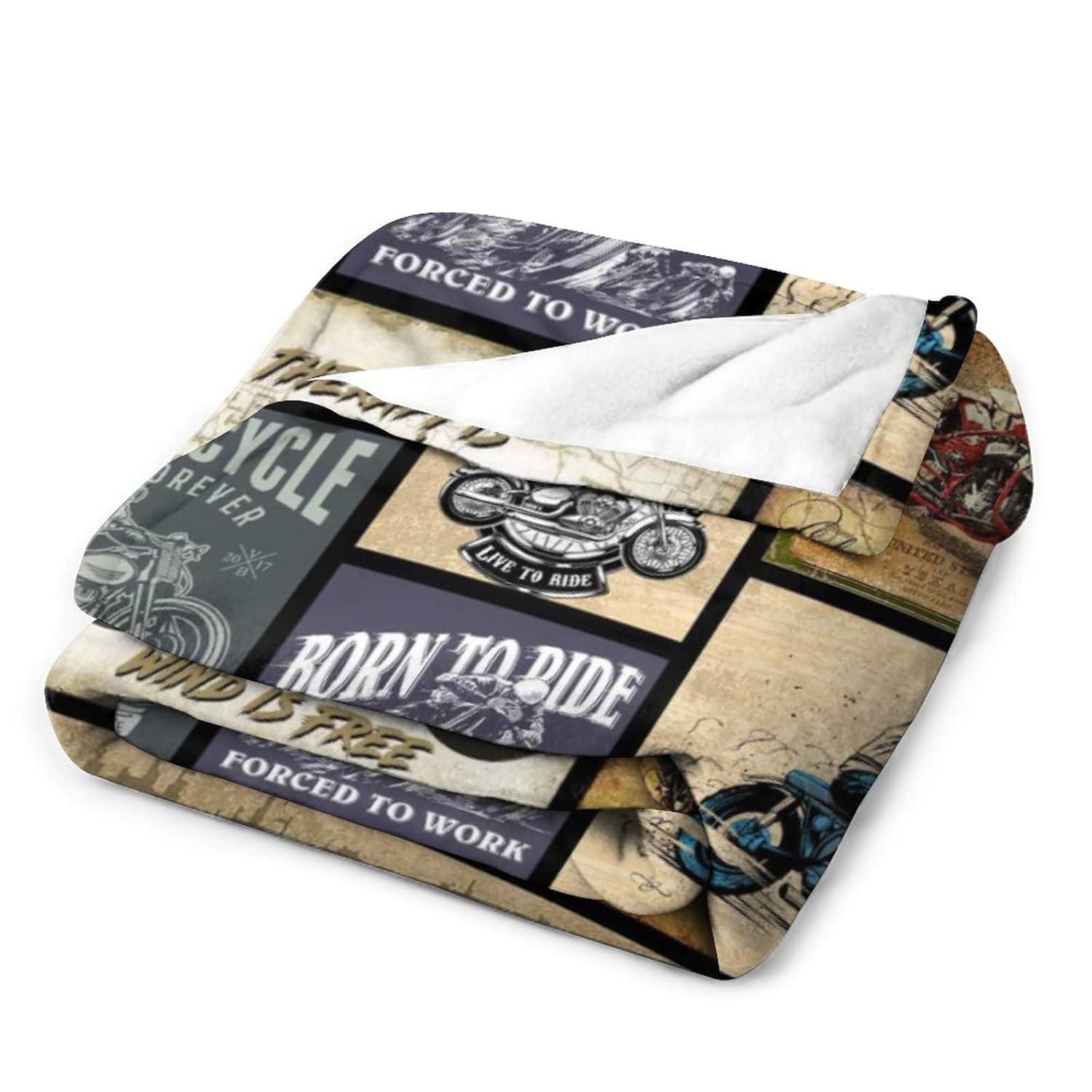 Motorcycle Blanket Gifts for Men and Women Throw Blanket for Couch Sofa Bed Plush Throw Fleece Blanket Soft Cozy Bedding for Kids and Adults Bedroom Size 60"x50"